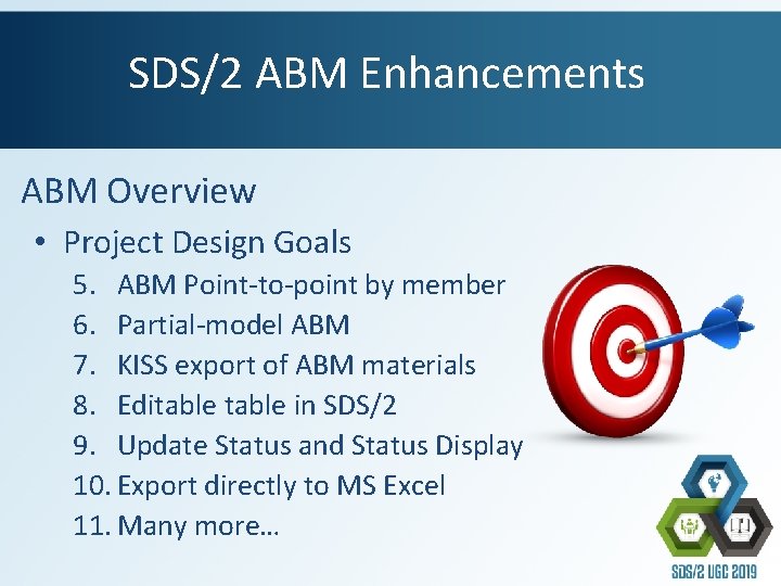 SDS/2 ABM Enhancements ABM Overview • Project Design Goals 5. ABM Point-to-point by member