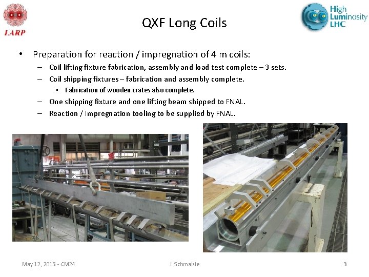 QXF Long Coils • Preparation for reaction / impregnation of 4 m coils: –