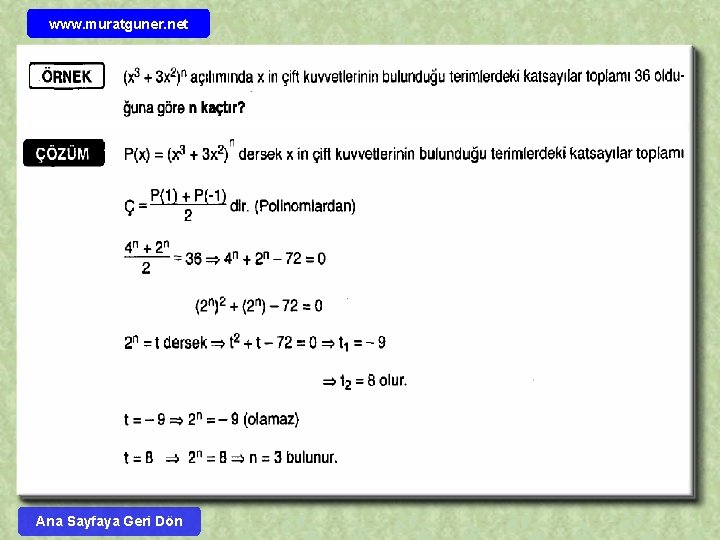 www. muratguner. net Ana Sayfaya Geri Dön 