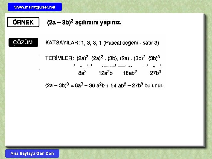 www. muratguner. net Ana Sayfaya Geri Dön 