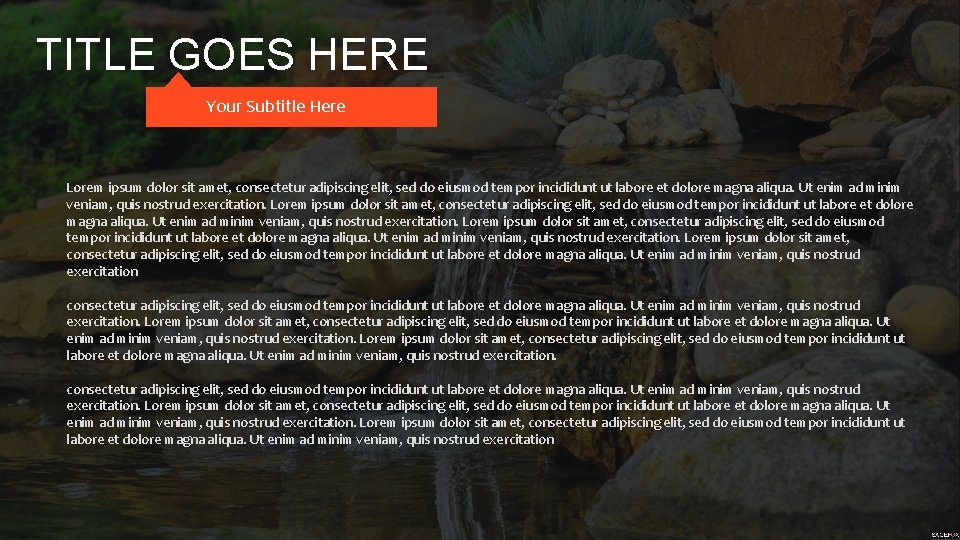 TITLE GOES HERE Your Subtitle Here Lorem ipsum dolor sit amet, consectetur adipiscing elit,