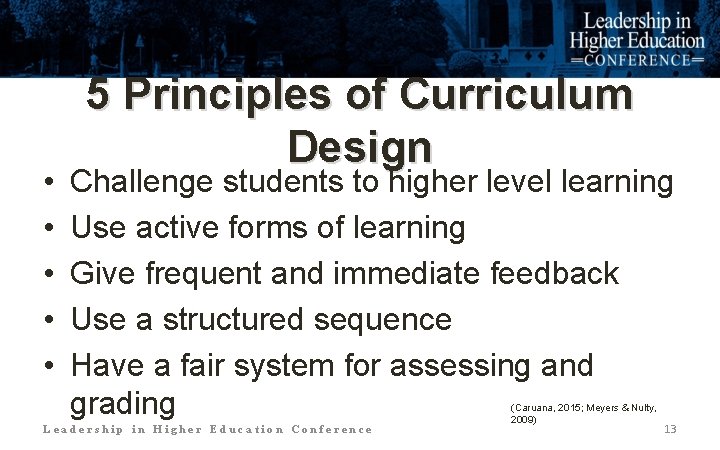  • • • 5 Principles of Curriculum Design Challenge students to higher level