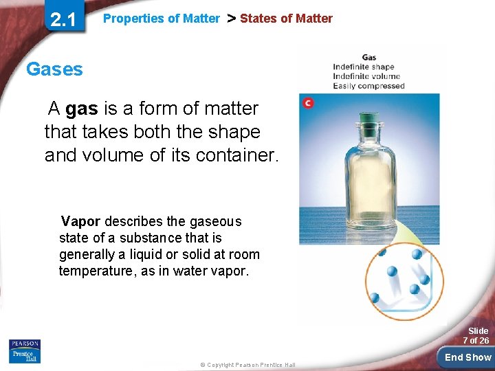 2. 1 Properties of Matter > States of Matter Gases A gas is a