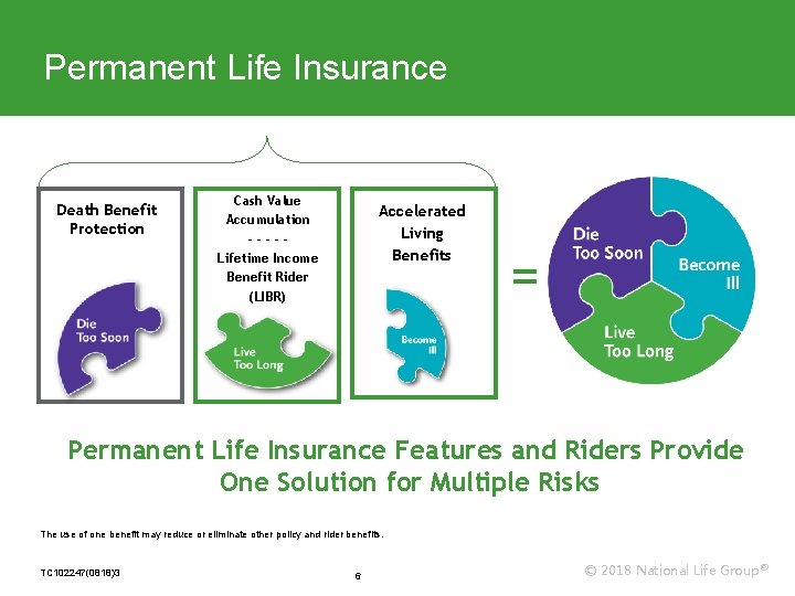 Permanent Life Insurance Death Benefit Protection Cash Value Accumulation ----Lifetime Income Benefit Rider (LIBR)