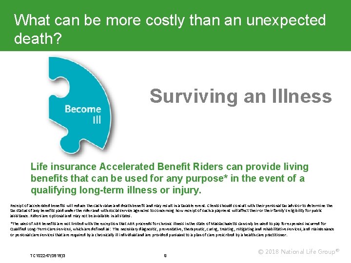 What can be more costly than an unexpected death? Surviving an Illness Life insurance