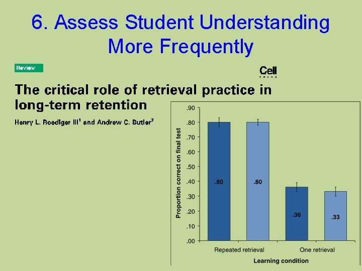 6. Assess Student Understanding More Frequently 