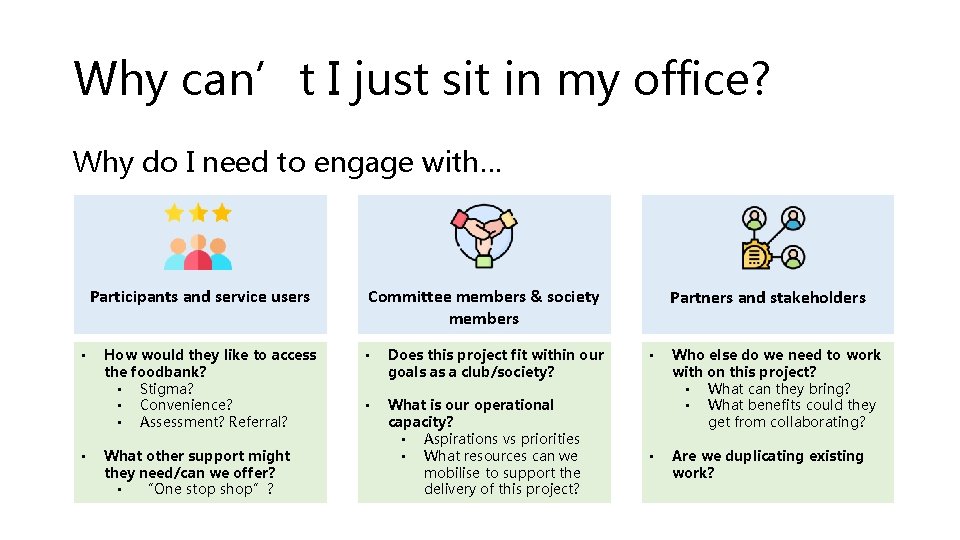 Why can’t I just sit in my office? Why do I need to engage