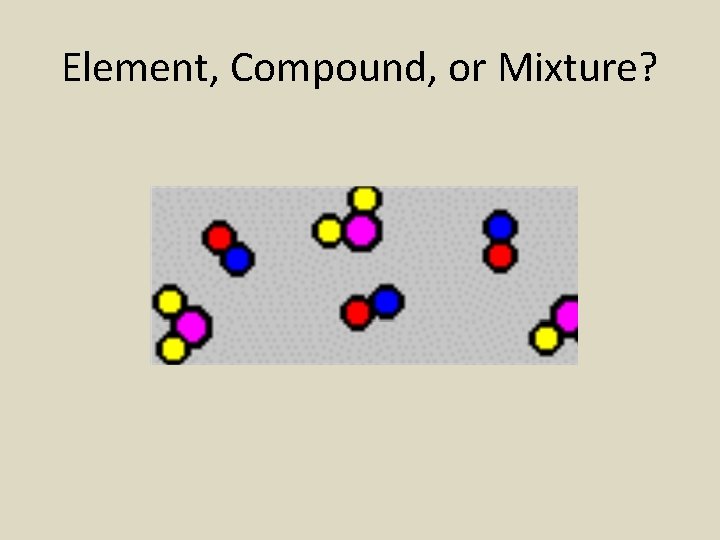 Element, Compound, or Mixture? 