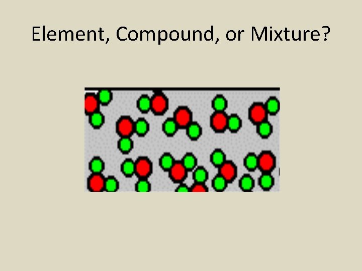 Element, Compound, or Mixture? 