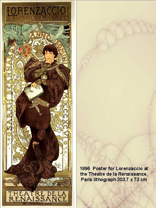 1896 Poster for Lorenzaccio at the Theatre de la Renaissance, Paris lithograph 203. 7