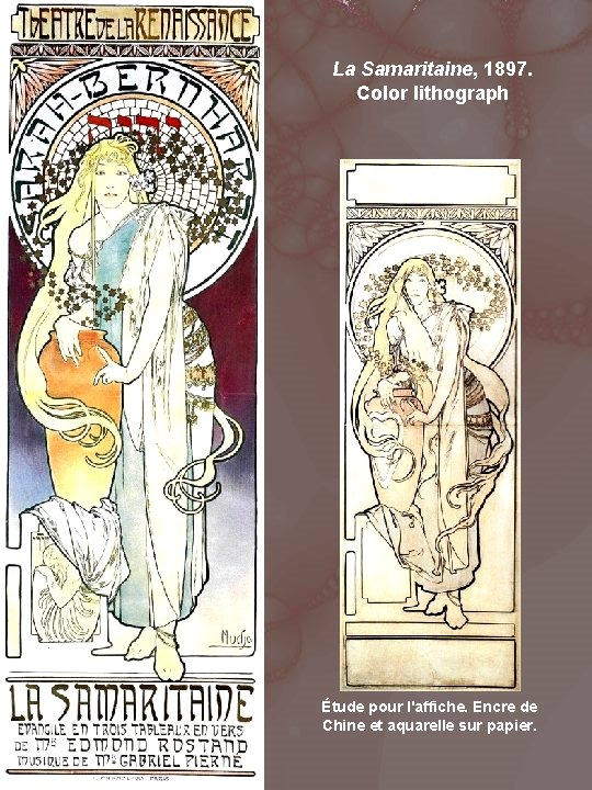 La Samaritaine, 1897. Color lithograph Étude pour l'affiche. Encre de Chine et aquarelle sur