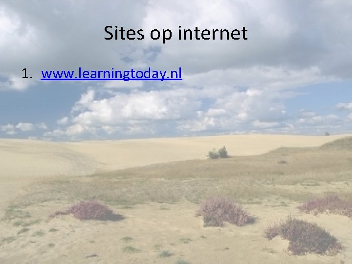 Sites op internet 1. www. learningtoday. nl 