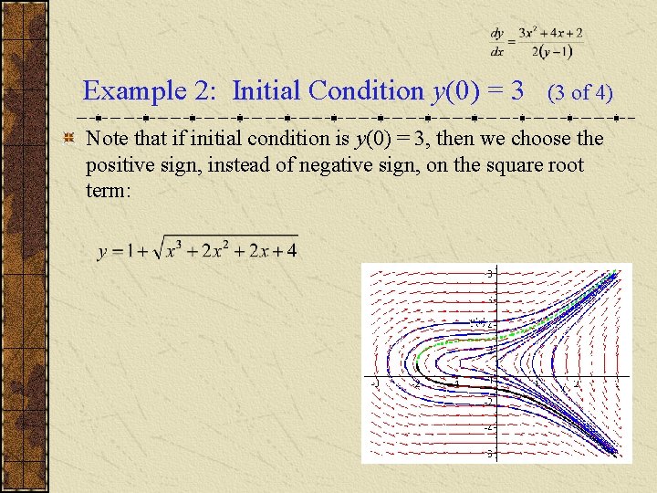 Example 2: Initial Condition y(0) = 3 (3 of 4) Note that if initial