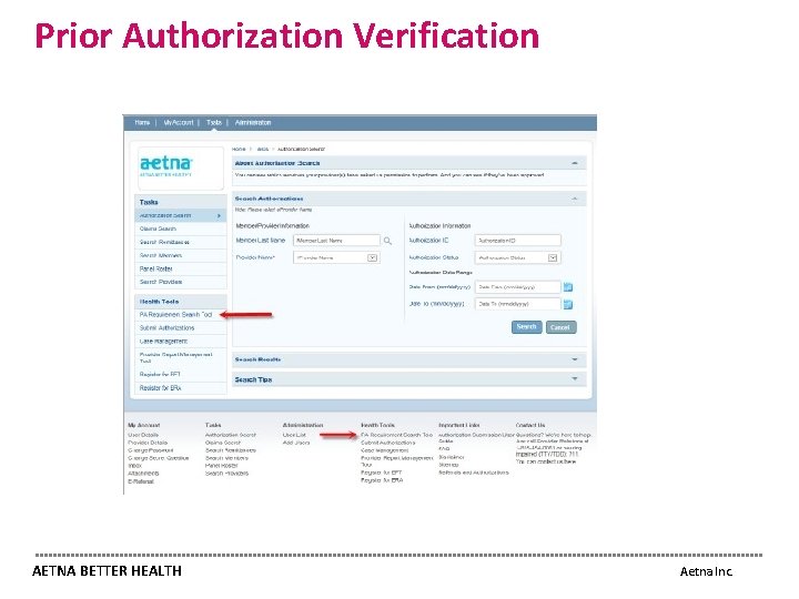 Prior Authorization Verification AETNA BETTER HEALTH Aetna Inc. 