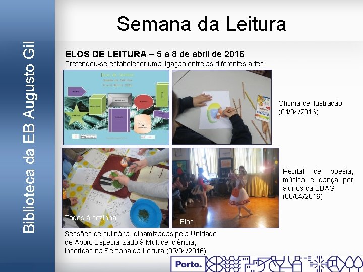 Biblioteca da EB Augusto Gil Semana da Leitura ELOS DE LEITURA – 5 a