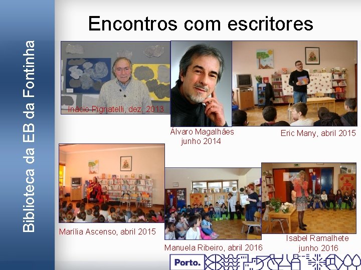 Biblioteca da EB da Fontinha Encontros com escritores Inácio Pignatelli, dez. 2013 Álvaro Magalhães