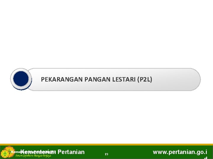 PEKARANGAN PANGAN LESTARI (P 2 L) Kementerian Pertanian 19 www. pertanian. go. i 