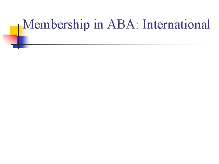 Membership in ABA: International 