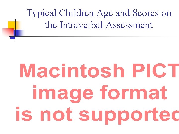 Typical Children Age and Scores on the Intraverbal Assessment 