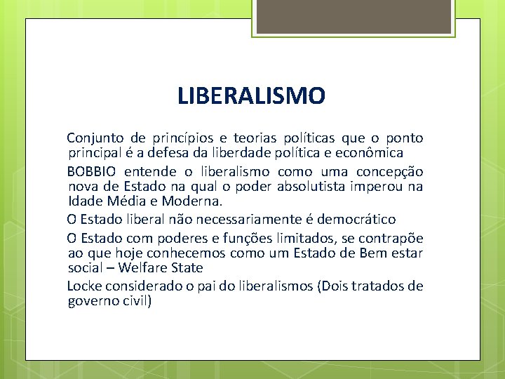 Universidade Tuiuti 1 perodo Aula 6 Estado liberal