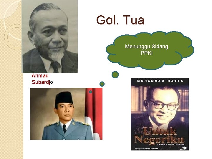 Gol. Tua Menunggu Sidang PPKI Ahmad Subardjo 