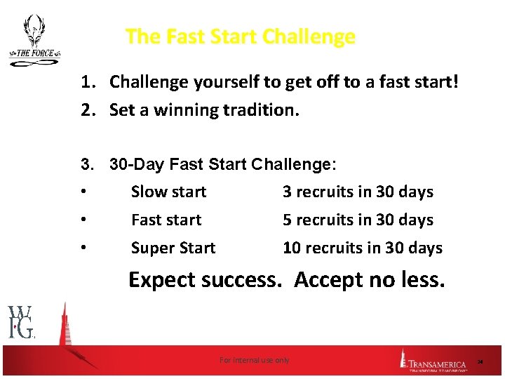 The Fast Start Challenge 1. Challenge yourself to get off to a fast start!