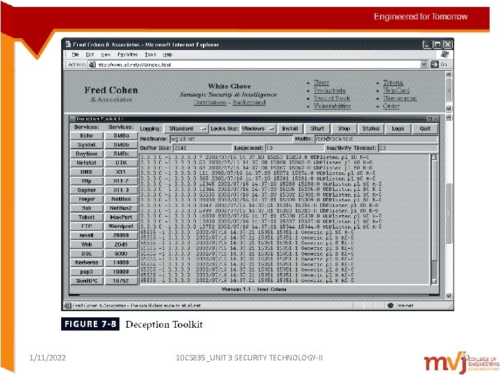 1/11/2022 10 CS 835_UNIT 3 SECURITY TECHNOLOGY-II 32  1/11/2022 10 CS 835_UNIT 3 SECURITY TECHNOLOGY-II 32