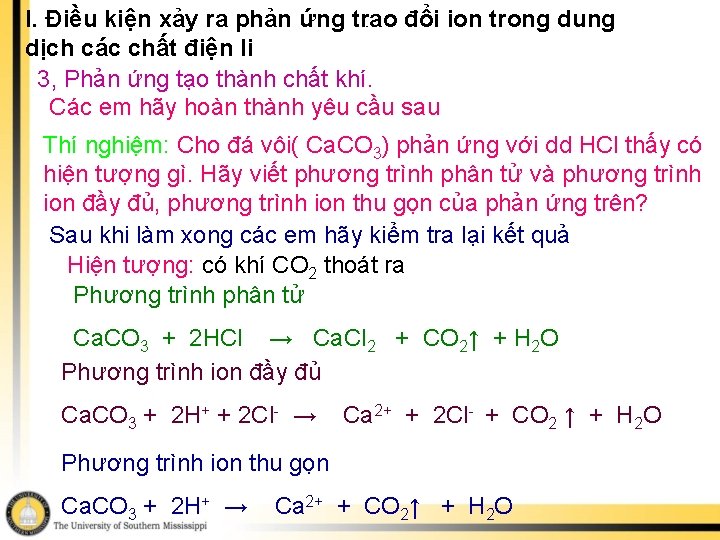 I. Điều kiện xảy ra phản ứng trao đổi ion trong dung dịch các