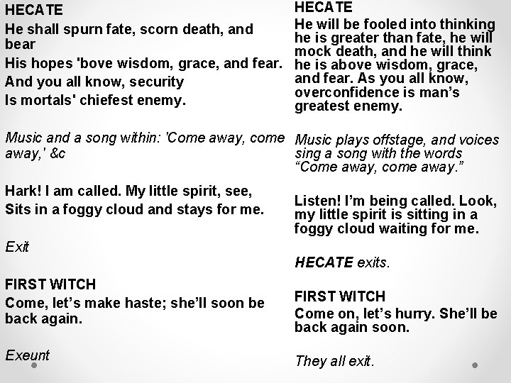 HECATE He shall spurn fate, scorn death, and bear His hopes 'bove wisdom, grace,
