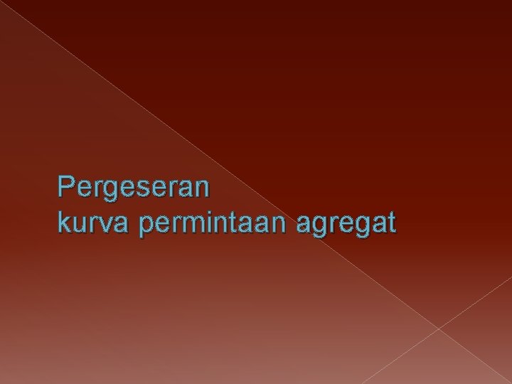 Pergeseran kurva permintaan agregat 
