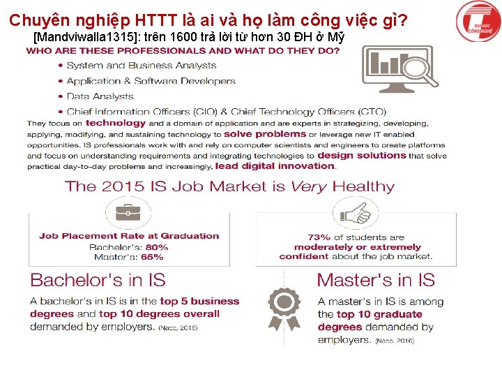 Chuyên nghiệp HTTT là ai và họ làm công việc gì? [Mandviwalla 1315]: trên