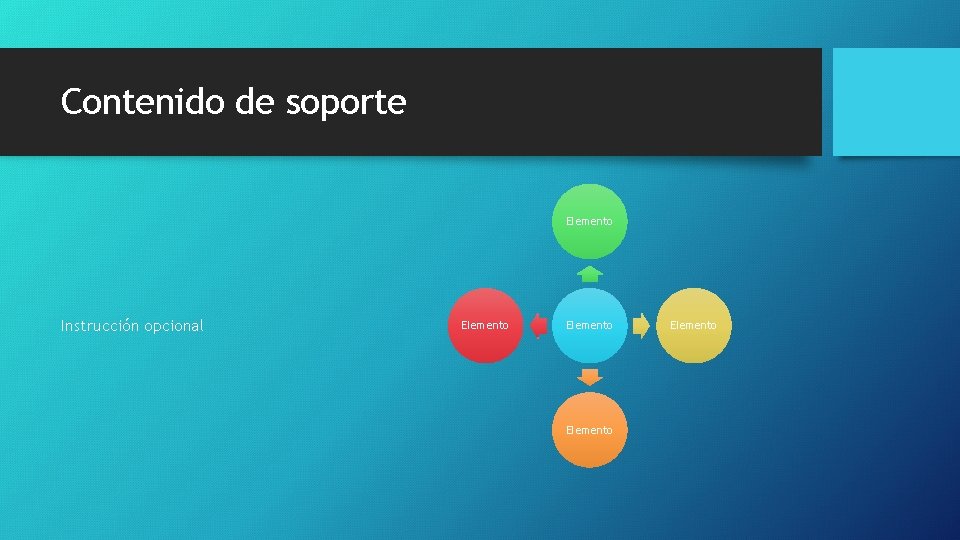 Contenido de soporte Elemento Instrucción opcional Elemento 