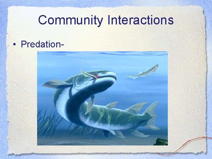 Community Interactions • Predation- 