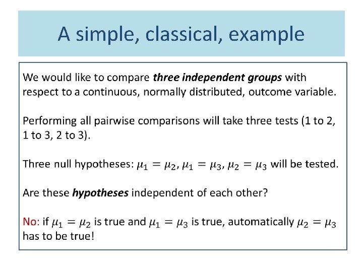 A simple, classical, example 
