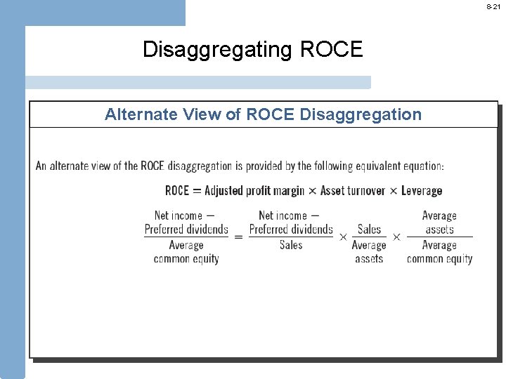 8 -21 Disaggregating ROCE Alternate View of ROCE Disaggregation 