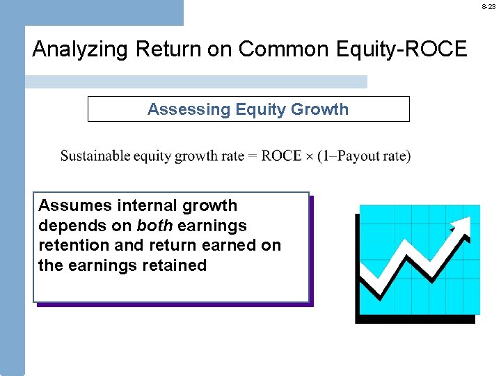 8 -23 Analyzing Return on Common Equity-ROCE Assessing Equity Growth Assumes internal growth depends