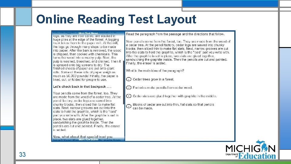 Online Reading Test Layout 33 