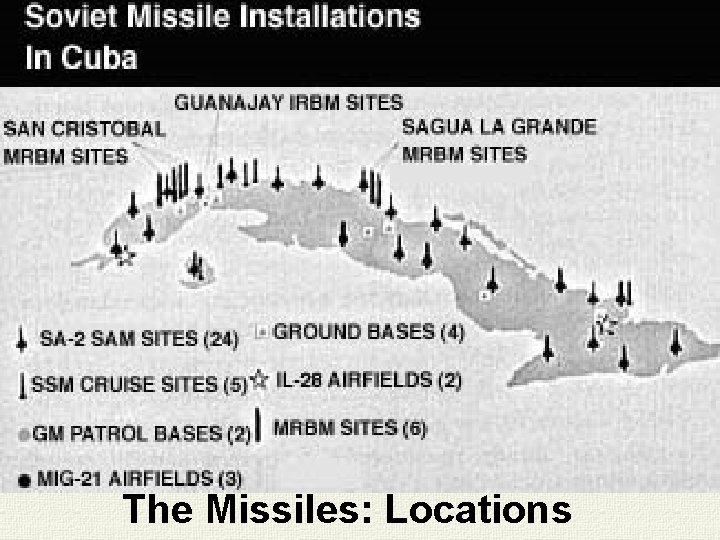 The Missiles: Locations 