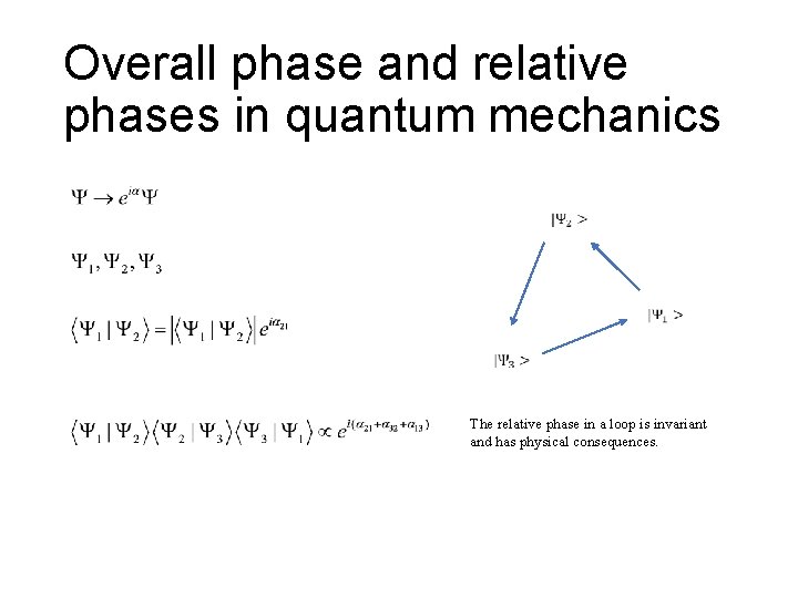 Overall phase and relative phases in quantum mechanics The relative phase in a loop