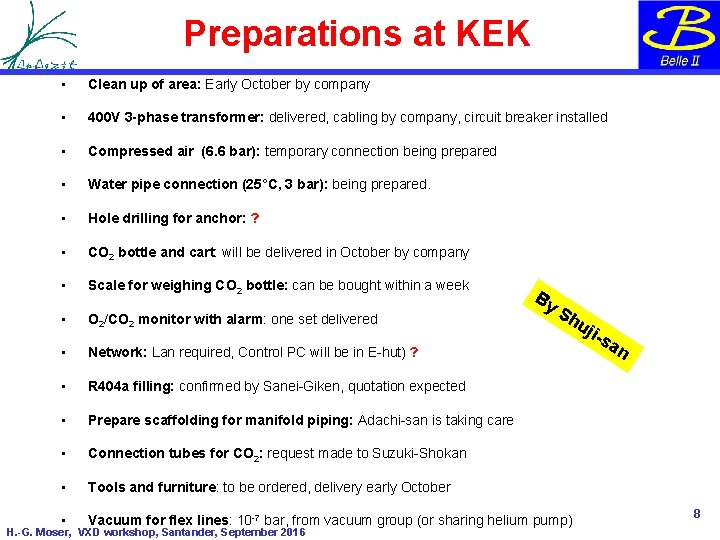 Preparations at KEK • Clean up of area: Early October by company • 400