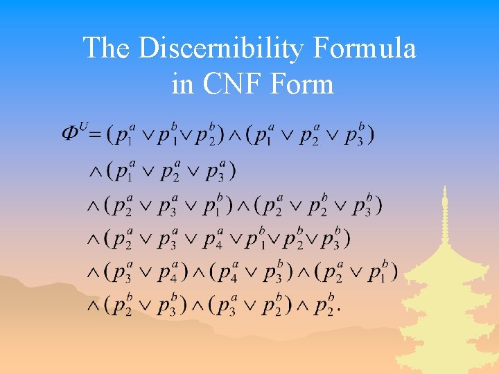 The Discernibility Formula in CNF Form 