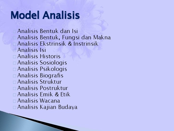 Model Analisis � Analisis � Analisis � Analisis � Analisis Bentuk dan Isi Bentuk,