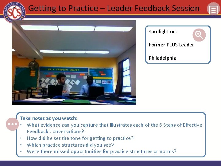 Getting to Practice – Leader Feedback Session Spotlight on: Former PLUS Leader Philadelphia Take