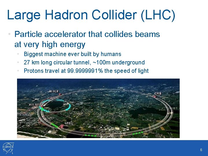 Large Hadron Collider (LHC) • Particle accelerator that collides beams at very high energy