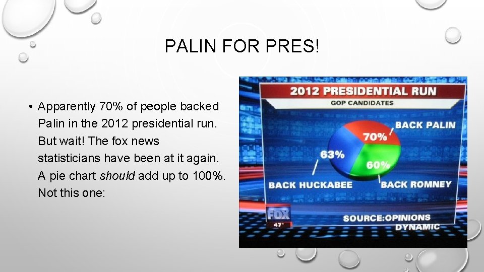 PALIN FOR PRES! • Apparently 70% of people backed Palin in the 2012 presidential