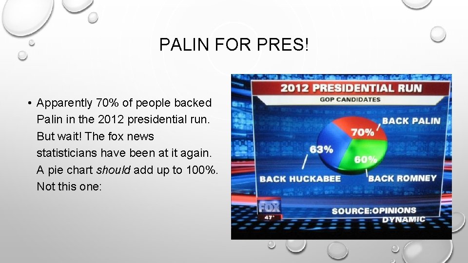 PALIN FOR PRES! • Apparently 70% of people backed Palin in the 2012 presidential PALIN FOR PRES! • Apparently 70% of people backed Palin in the 2012 presidential