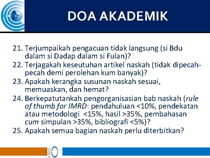 DOA AKADEMIK 21. Terjumpaikah pengacuan tidak langsung (si Bdu dalam si Dadap dalam si