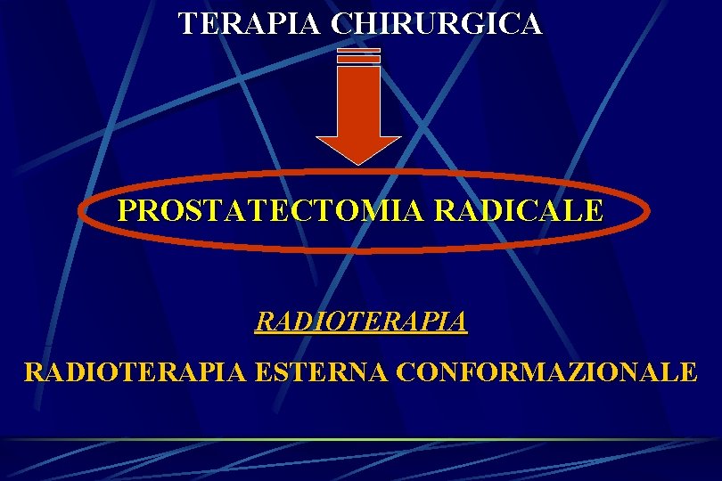 TERAPIA CHIRURGICA PROSTATECTOMIA RADICALE RADIOTERAPIA ESTERNA CONFORMAZIONALE 