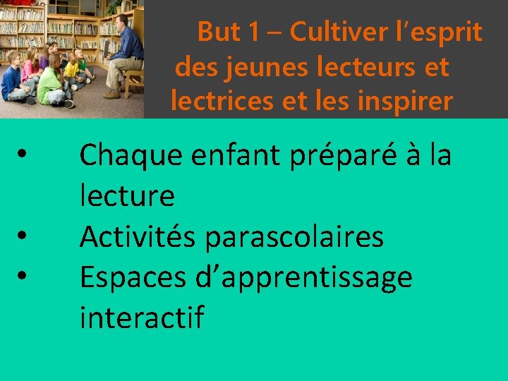 But 1 – Cultiver l’esprit des jeunes lecteurs et lectrices et les inspirer •