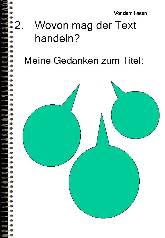 Vor dem Lesen 2. Wovon mag der Text handeln? Meine Gedanken zum Titel: 